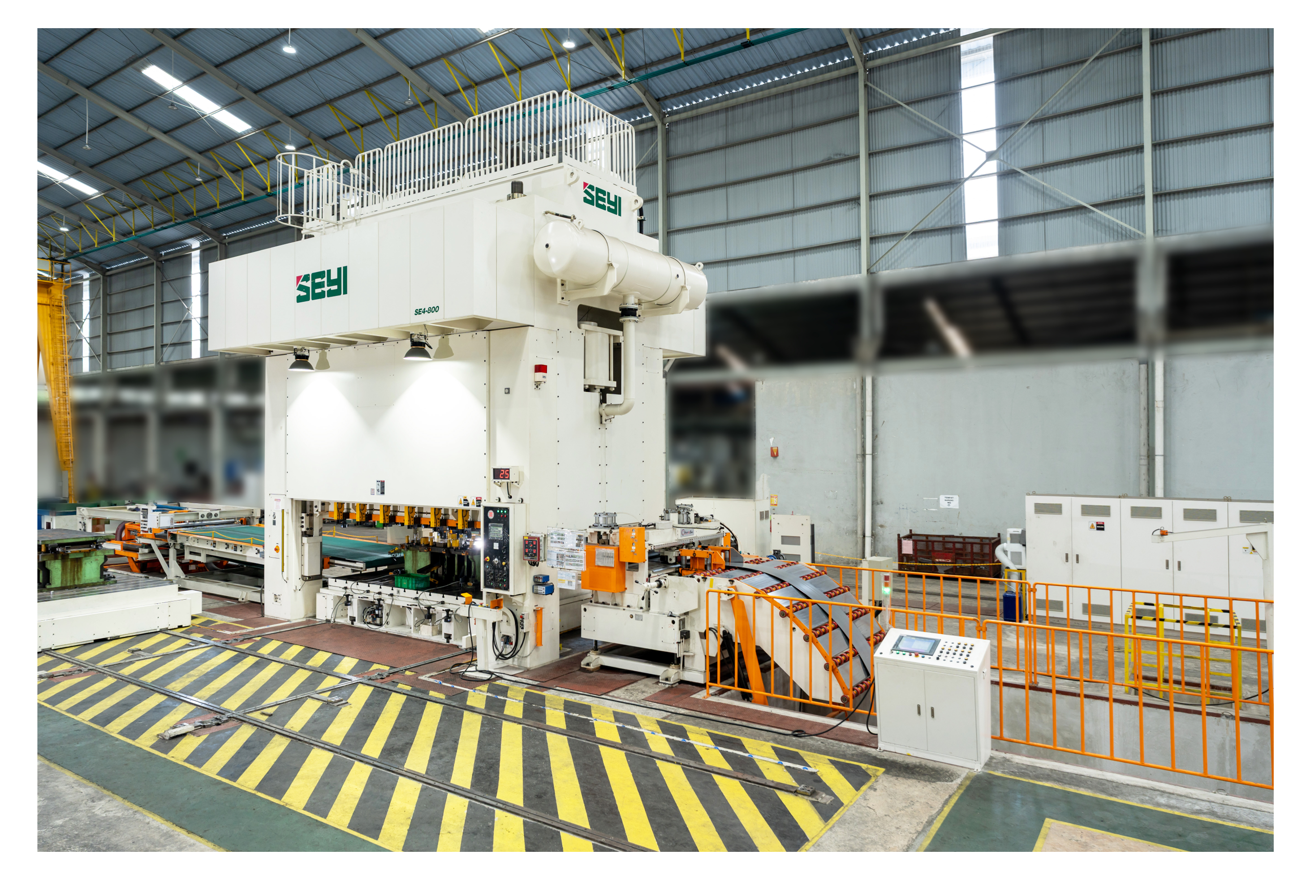 A Blanking Line with SEYI's Straight Side Eccetric Gear Mechanical Press.